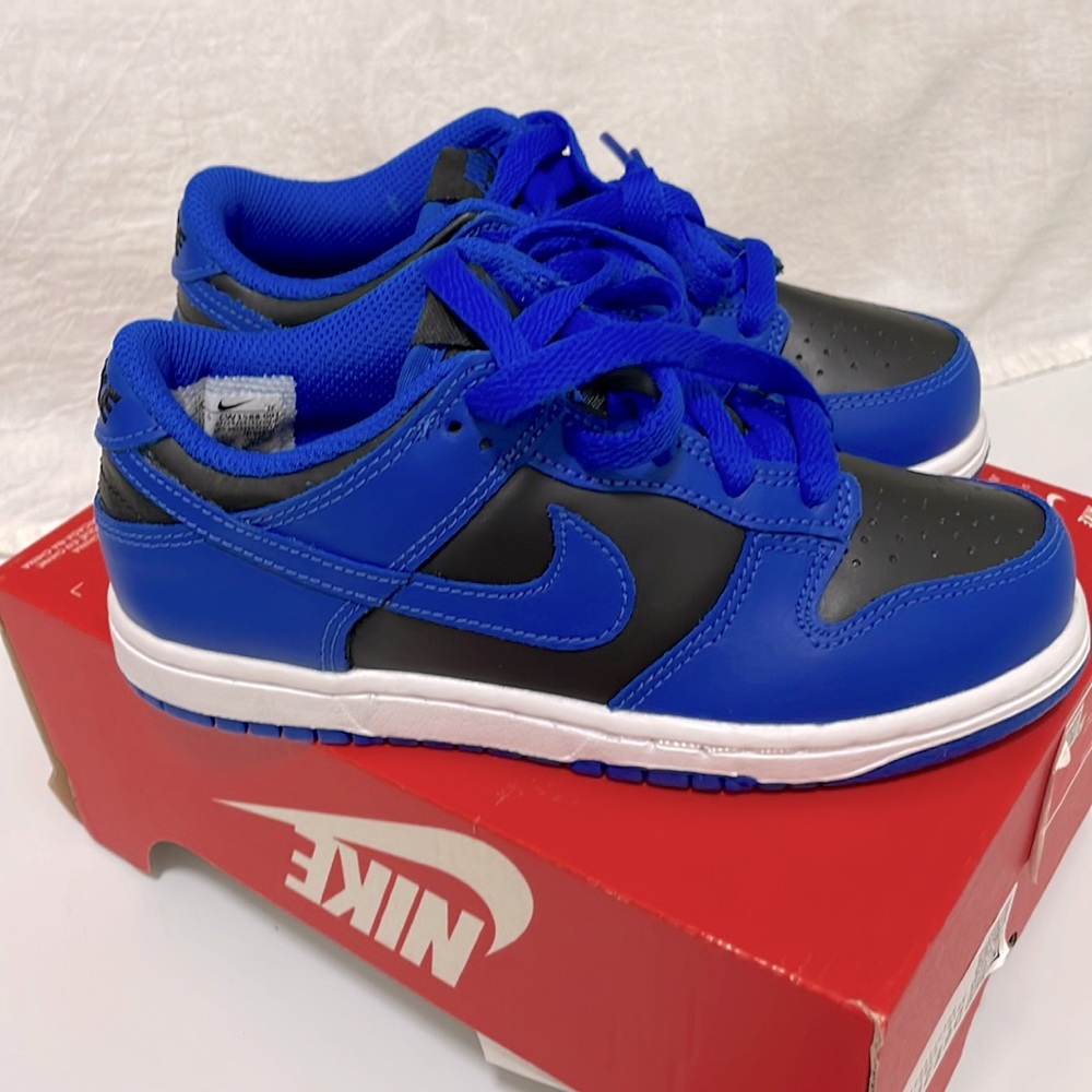 BRAND NEW Nike Dunk Low (PS) Black/Hyper Cobalt size 13 US